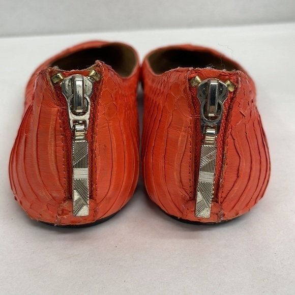 Dolce Vita Pointed Toe Orange 8 snakeskin zip zipper - Picture 3 of 8